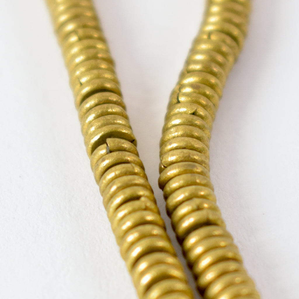 Gold Metal Heishi Trade Beads Ethiopia