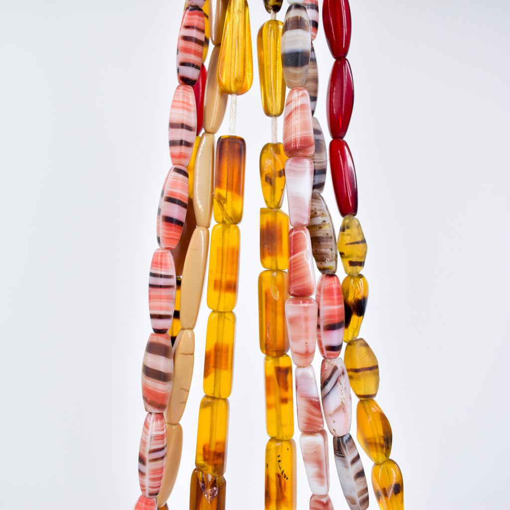 4 Strands Bohemian Faceted Mixed Trade Beads