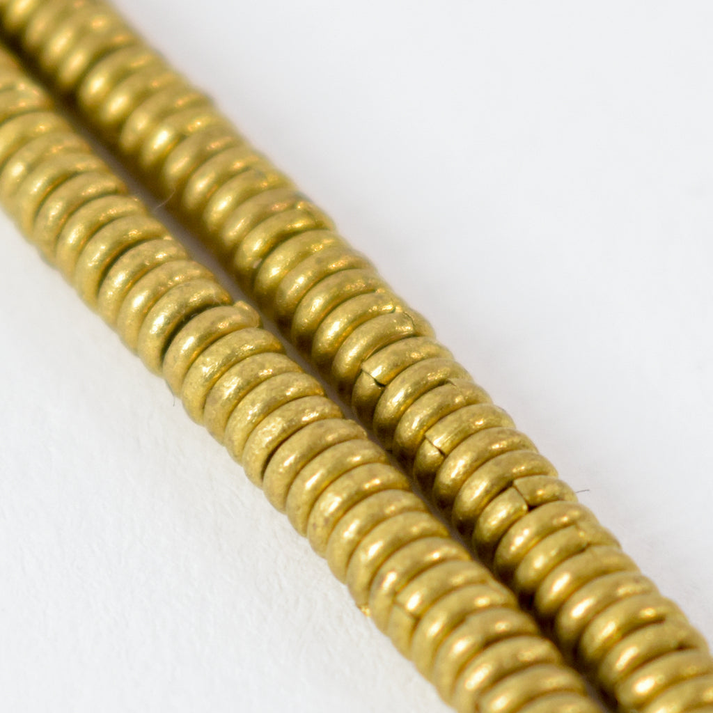 Gold Metal Heishi Trade Beads Ethiopia