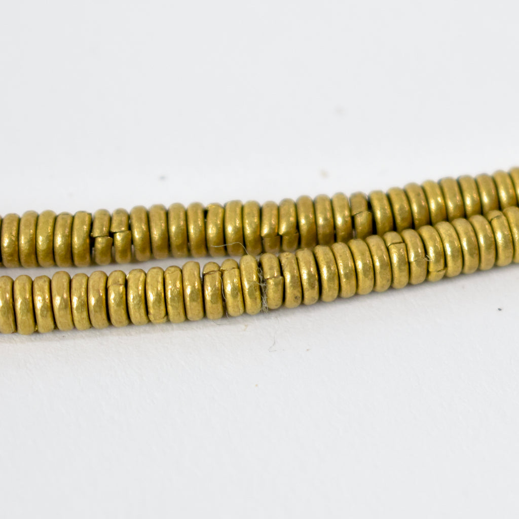 Gold Metal Heishi Trade Beads Ethiopia