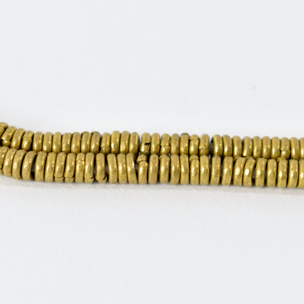 Gold Metal Heishi Trade Beads Ethiopia