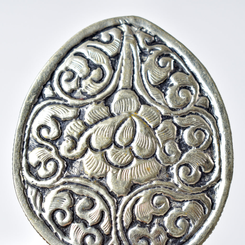 Tibetan Shell Repoussé Pendant