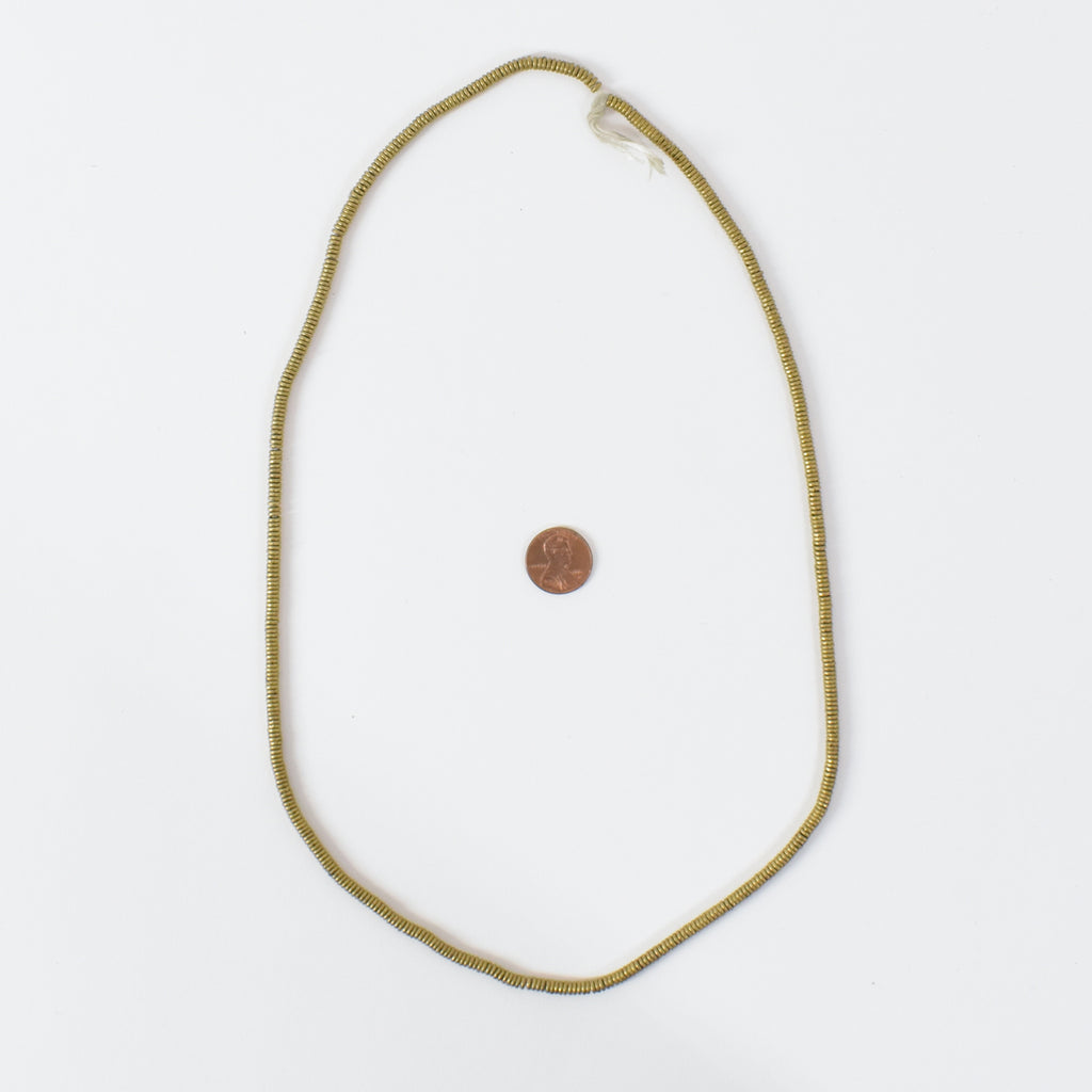 Gold Metal Heishi Trade Beads Ethiopia