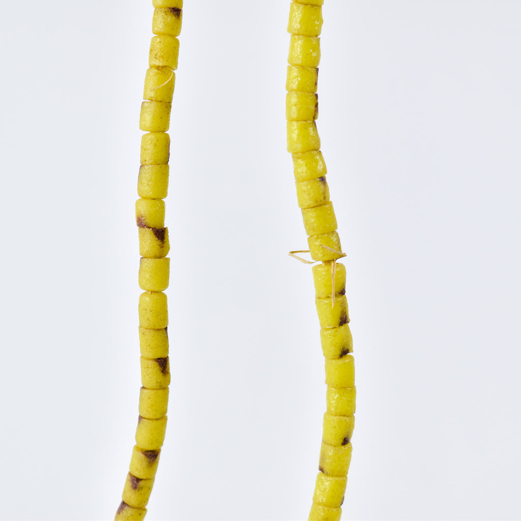 Krobo "Recycled" Powder Glass Yellow Beads