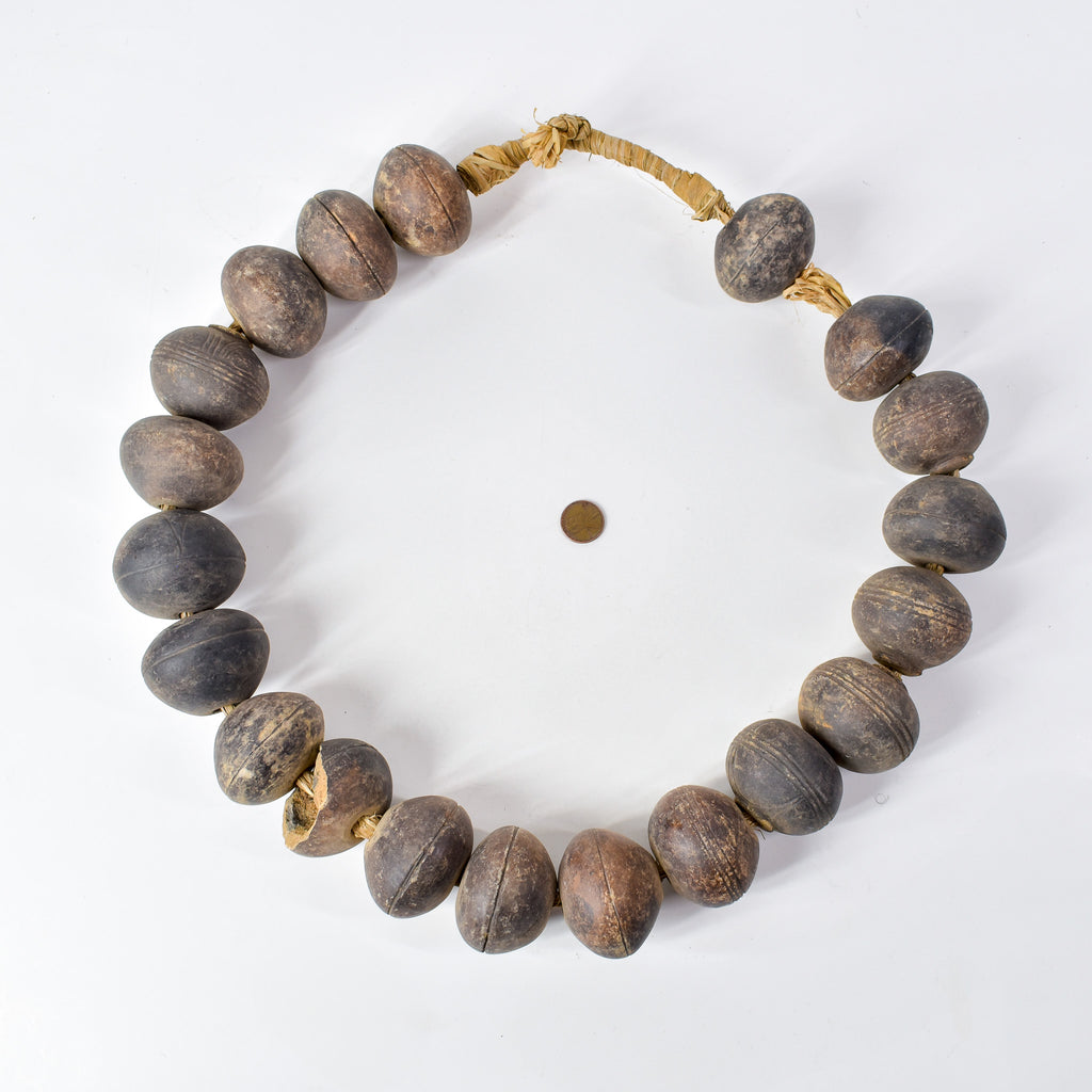 Tiv Spindle Whorl X-Large Trade Beads Nigeria 36 inch
