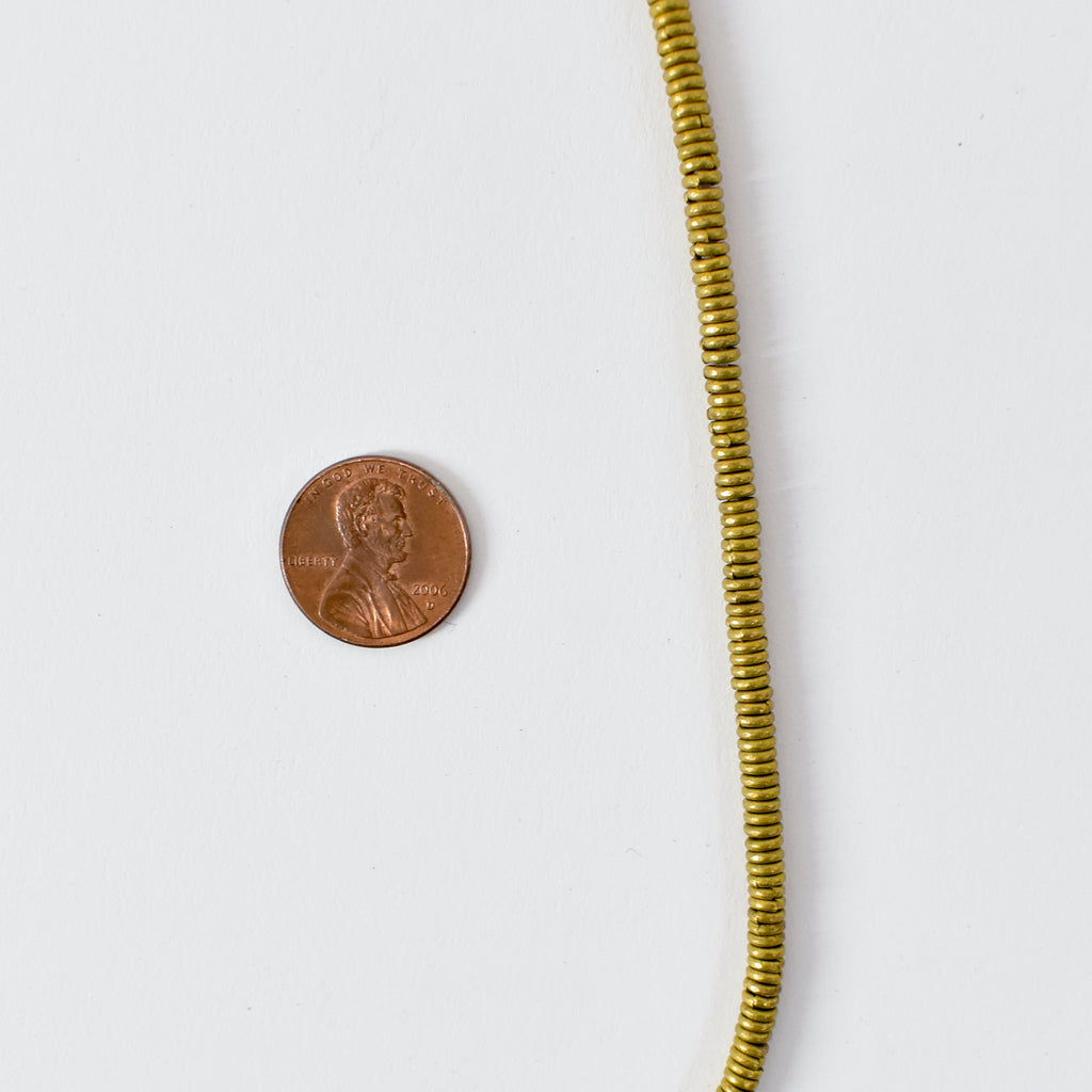 Gold Metal Heishi Trade Beads Ethiopia