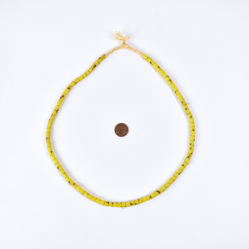 Krobo "Recycled" Powder Glass Yellow Beads