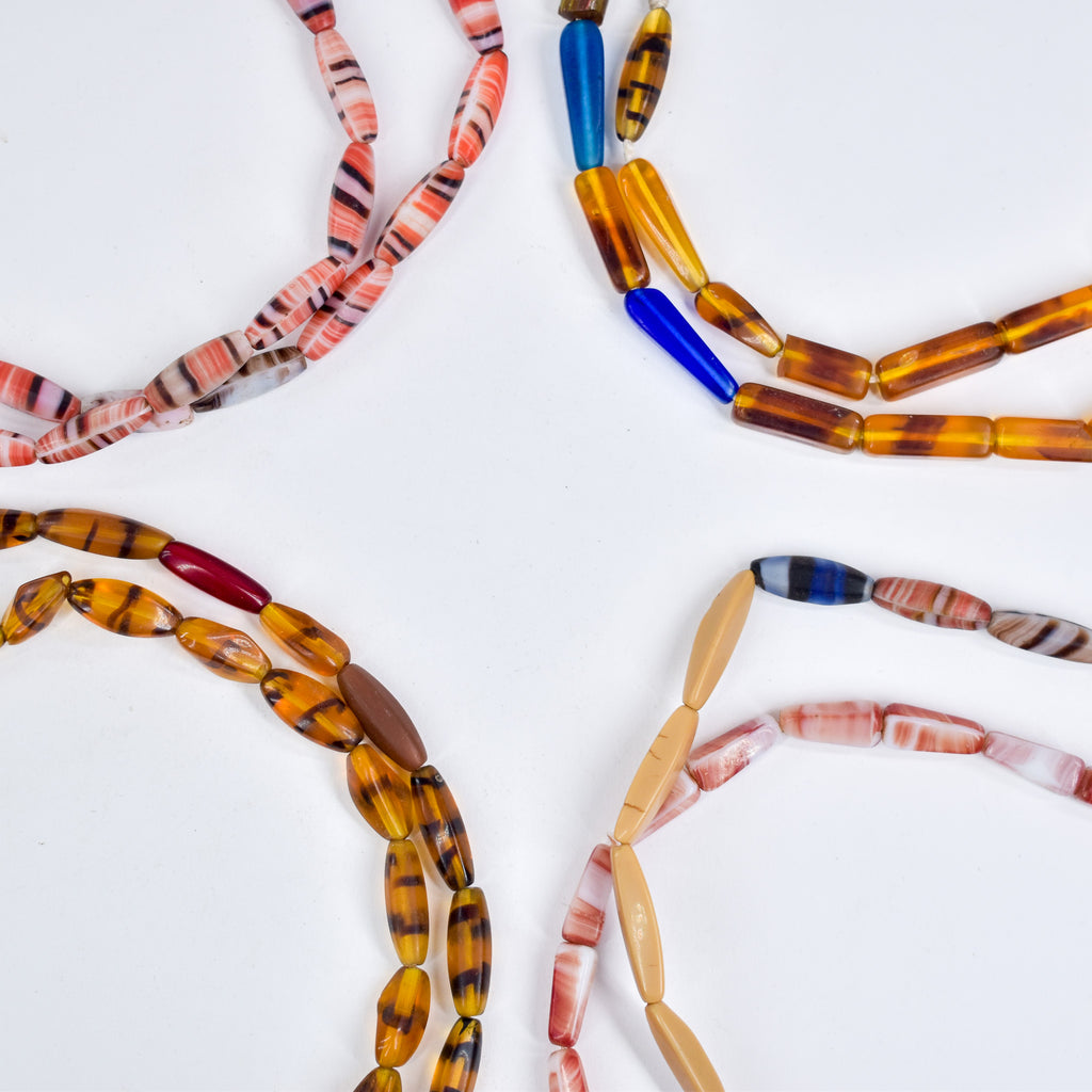 4 Strands Bohemian Faceted Mixed Trade Beads