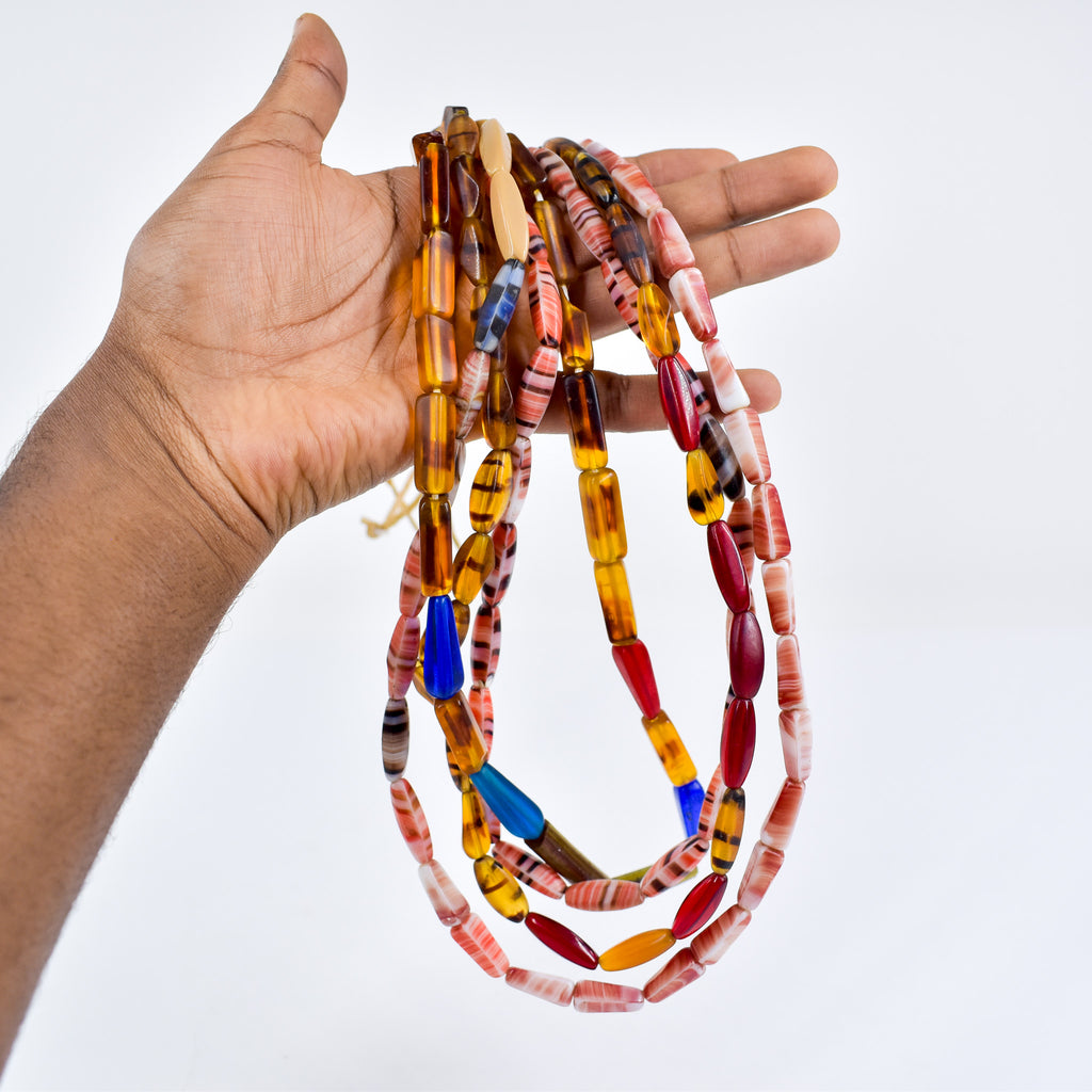 4 Strands Bohemian Faceted Mixed Trade Beads