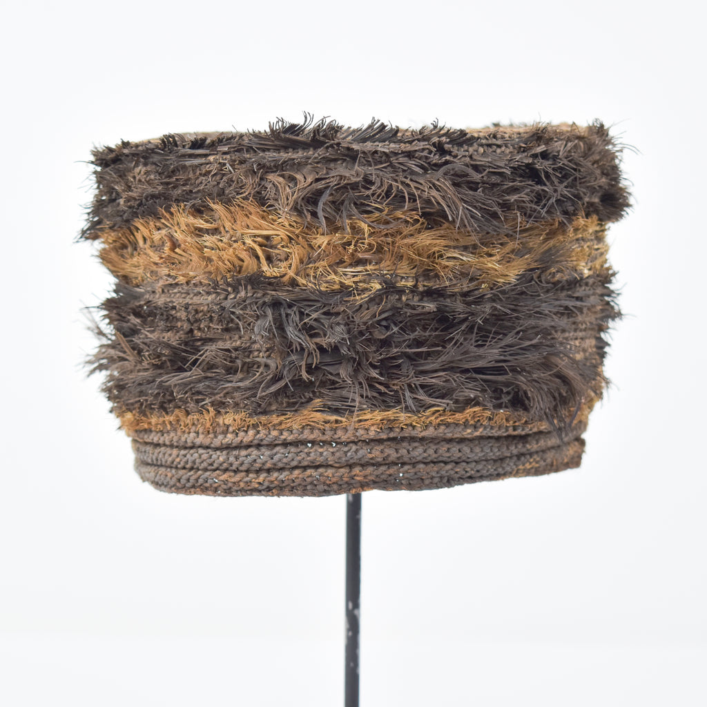 Bamileke Raffia Hat on Custom Stand Cameroon