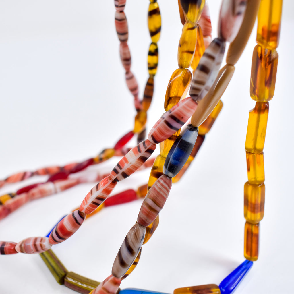 4 Strands Bohemian Faceted Mixed Trade Beads