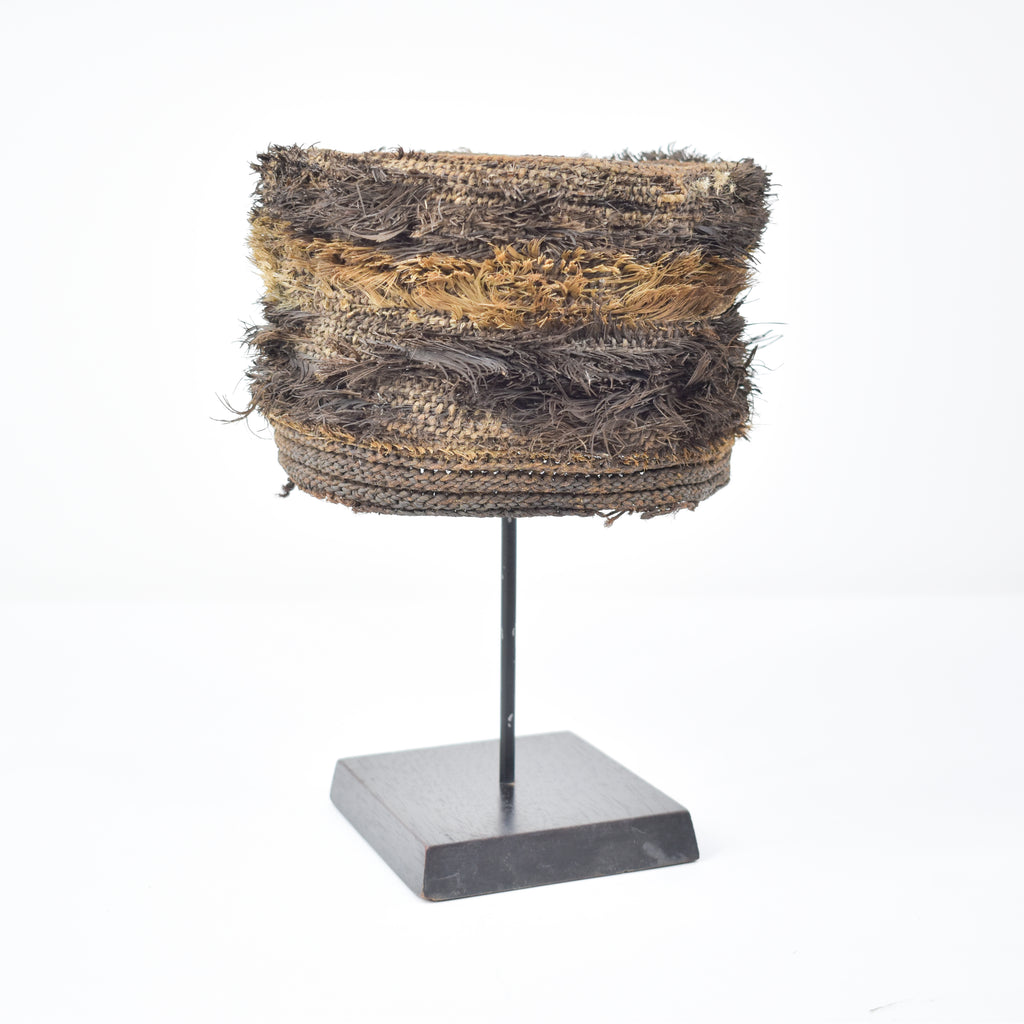 Bamileke Raffia Hat on Custom Stand Cameroon