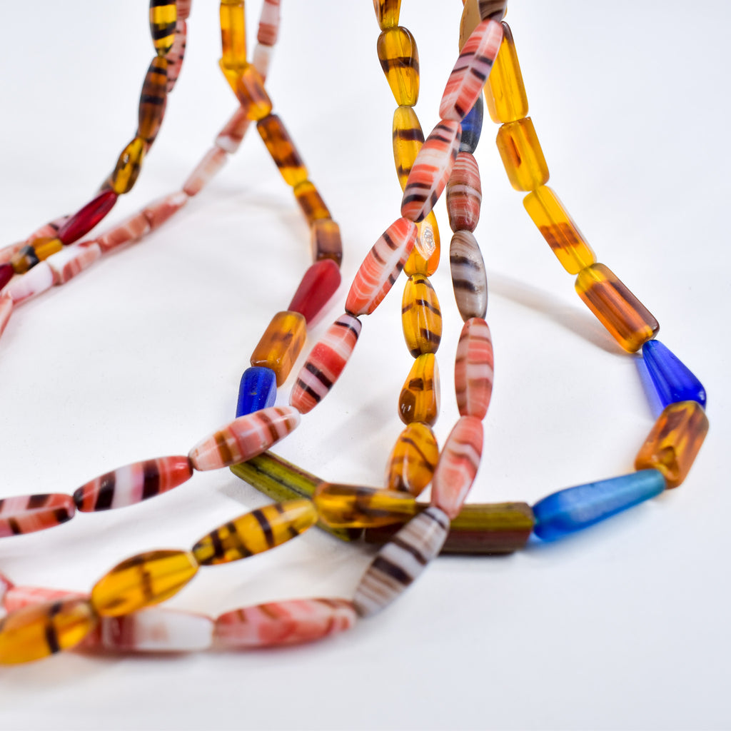 4 Strands Bohemian Faceted Mixed Trade Beads