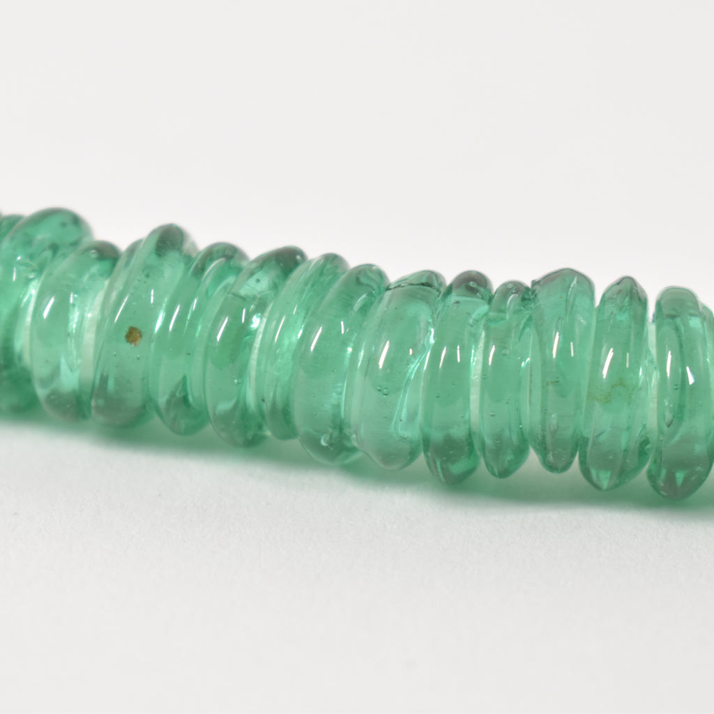 Translucent Italian Glass Rings Trade Beads Green 50 Inch