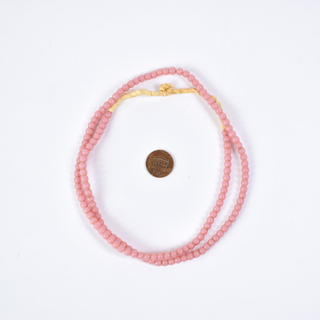 6 Strands Bohemian Pink Round Trade Beads
