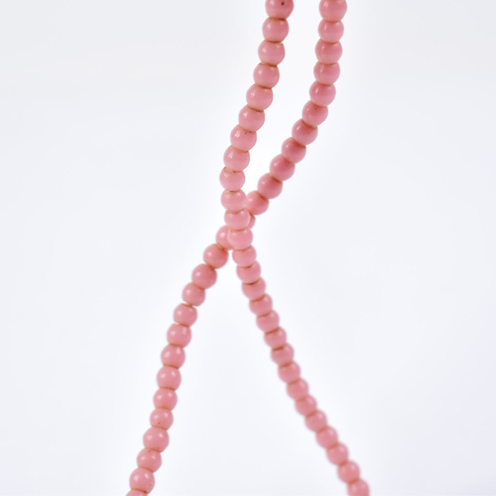 6 Strands Bohemian Pink Round Trade Beads