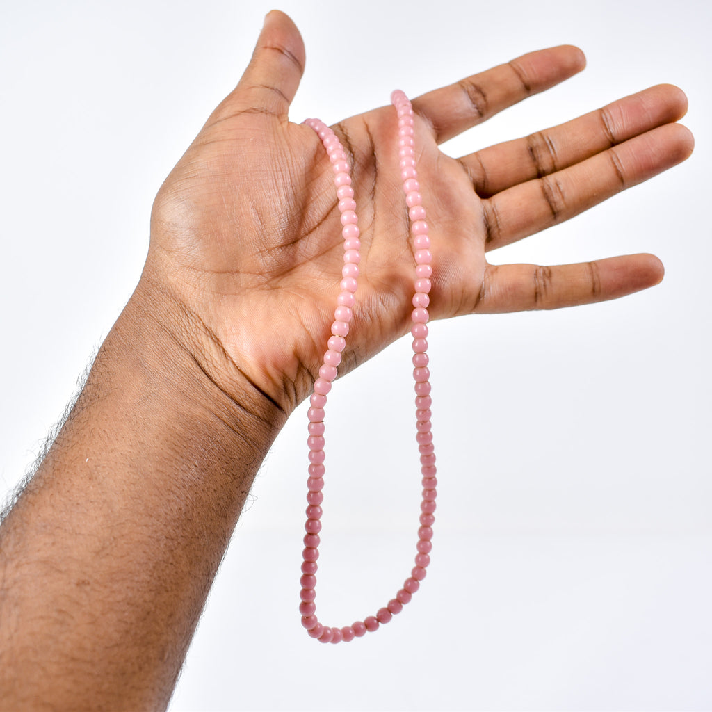 6 Strands Bohemian Pink Round Trade Beads