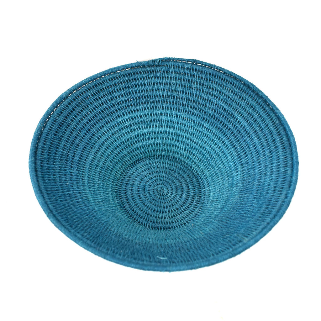 Teal Agave Sisal Handwoven Basket Eswatini