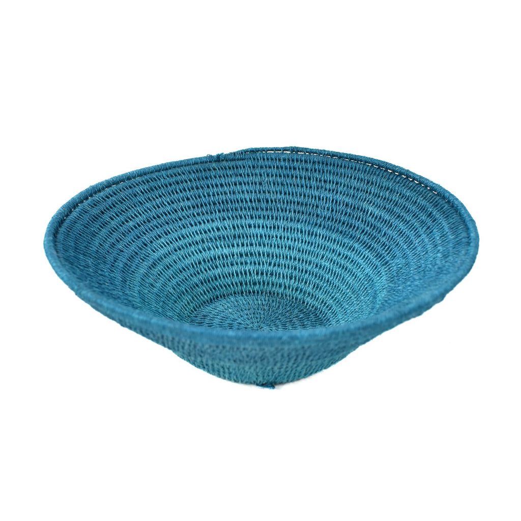 Teal Agave Sisal Handwoven Basket Eswatini