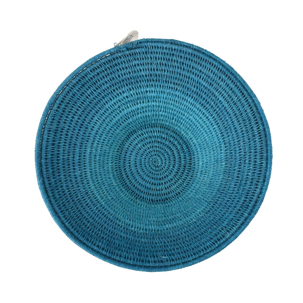 Teal Agave Sisal Handwoven Basket Eswatini