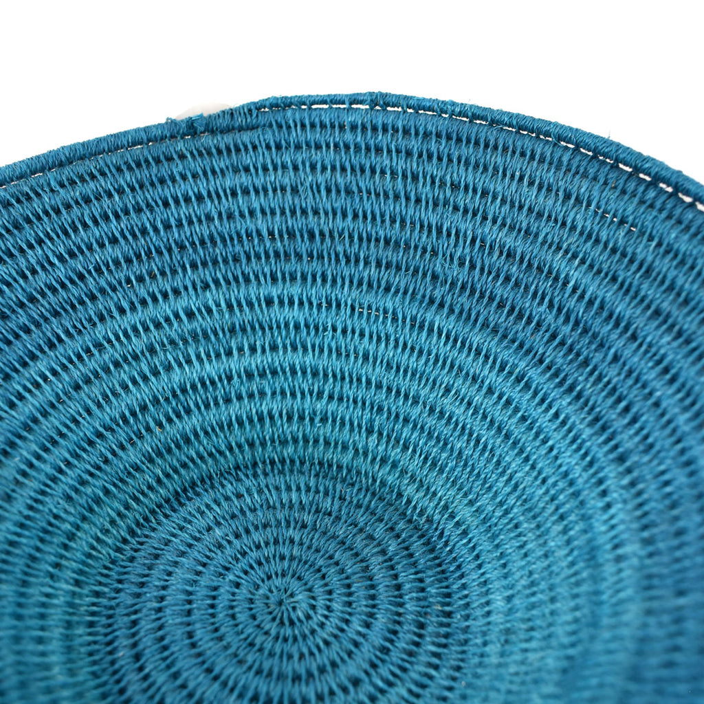 Teal Agave Sisal Handwoven Basket Eswatini