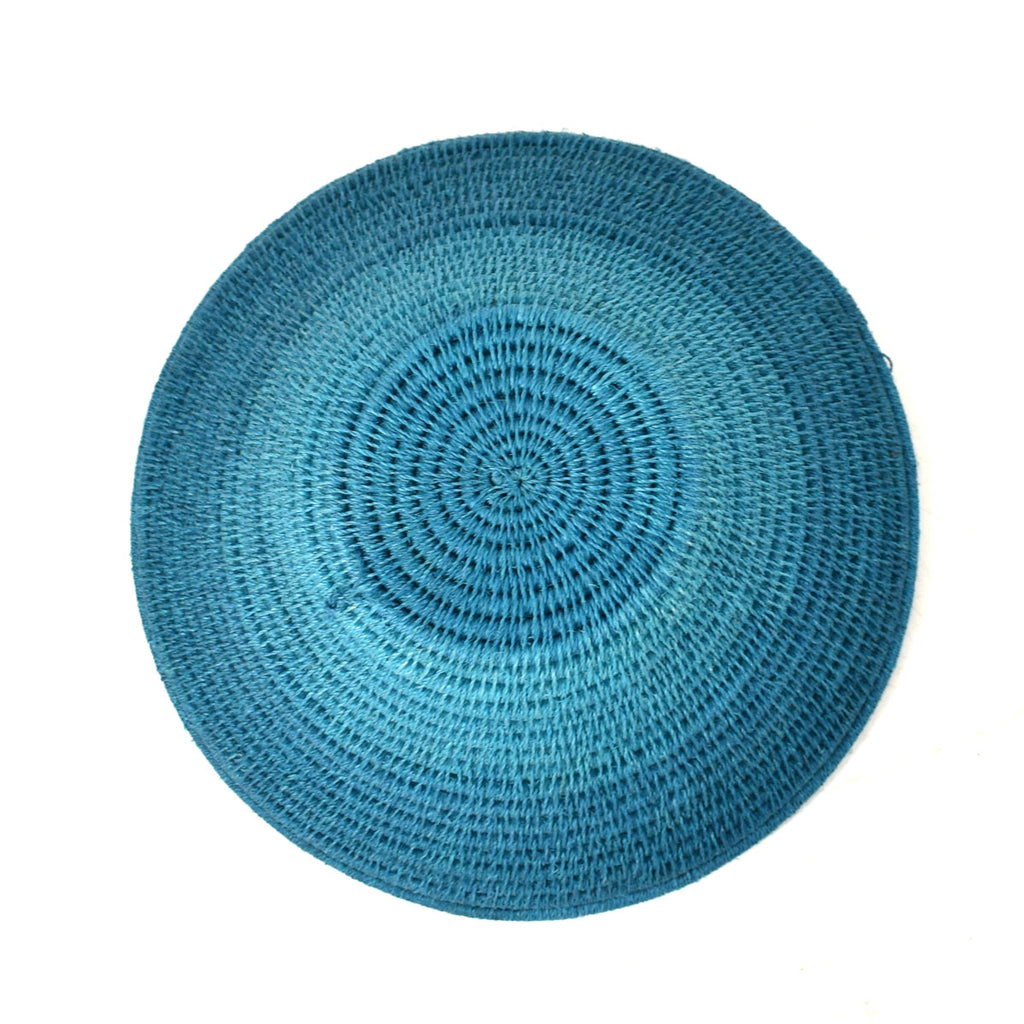 Teal Agave Sisal Handwoven Basket Eswatini