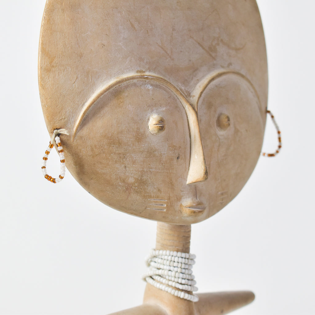 Asante Akua'ba Fertility Doll With Beads Ghana