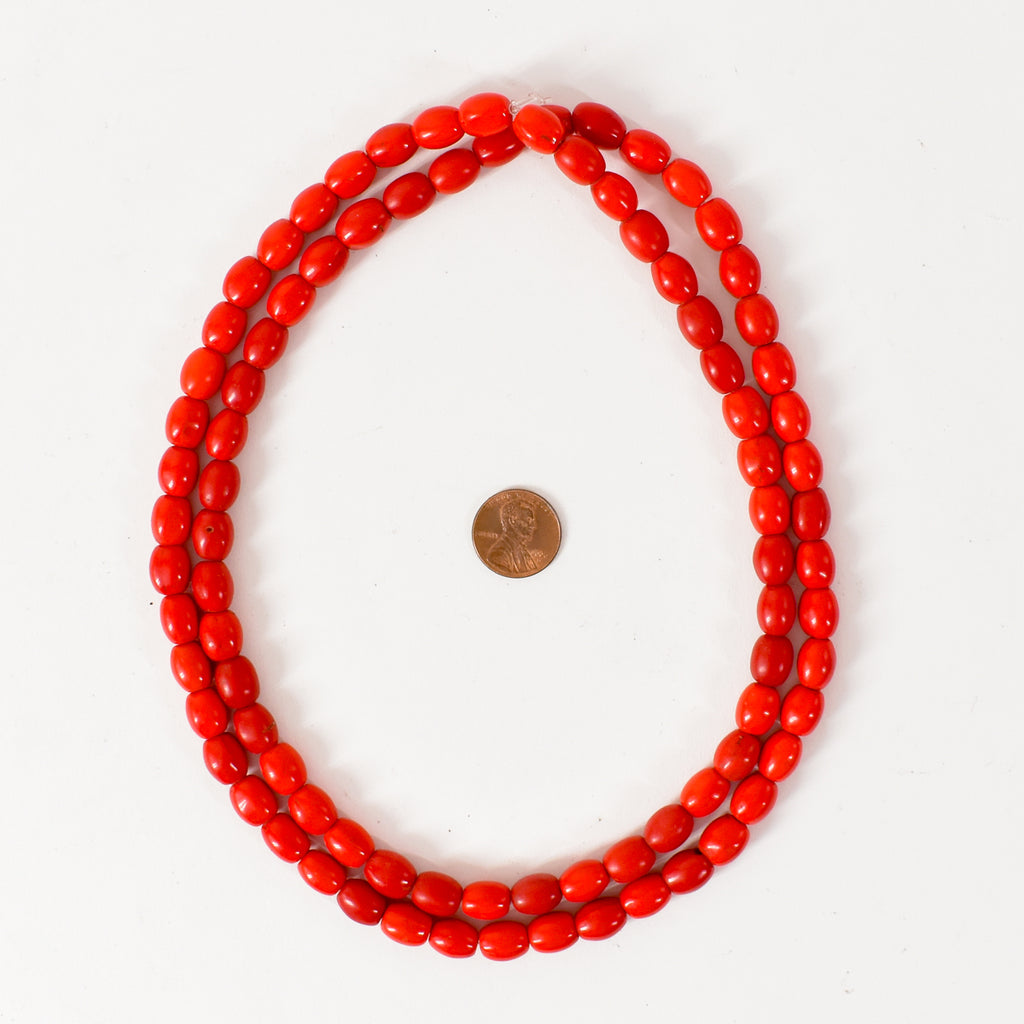 Red Bohemian Trade Beads 36 Inch