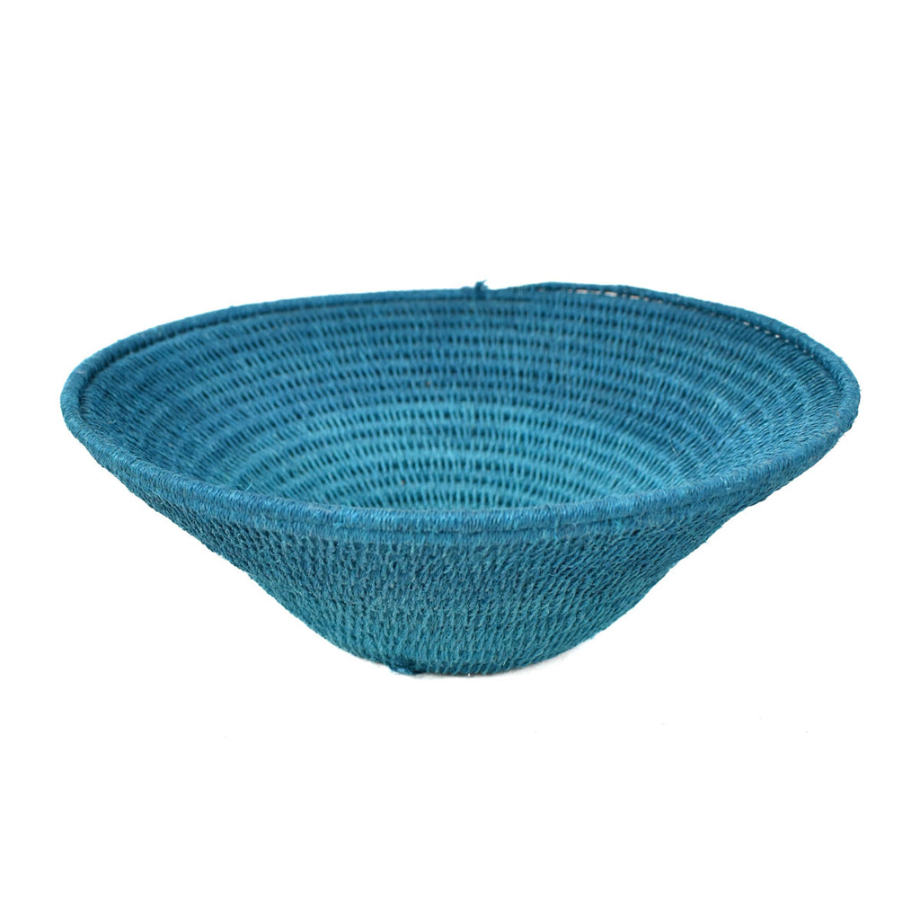 Teal Agave Sisal Handwoven Basket Eswatini