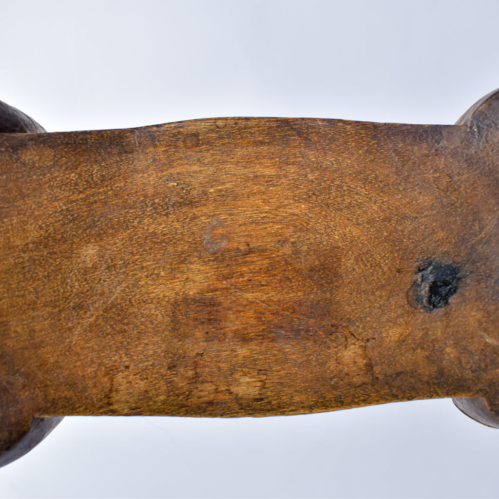 Nyamwezi Wooden Headrest with Glass Bead Decoration Tanzania