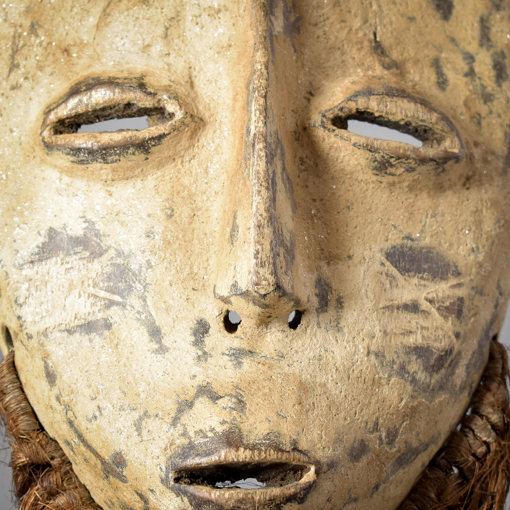 Lega Raffia Bearded Mask Bwami Society Congo