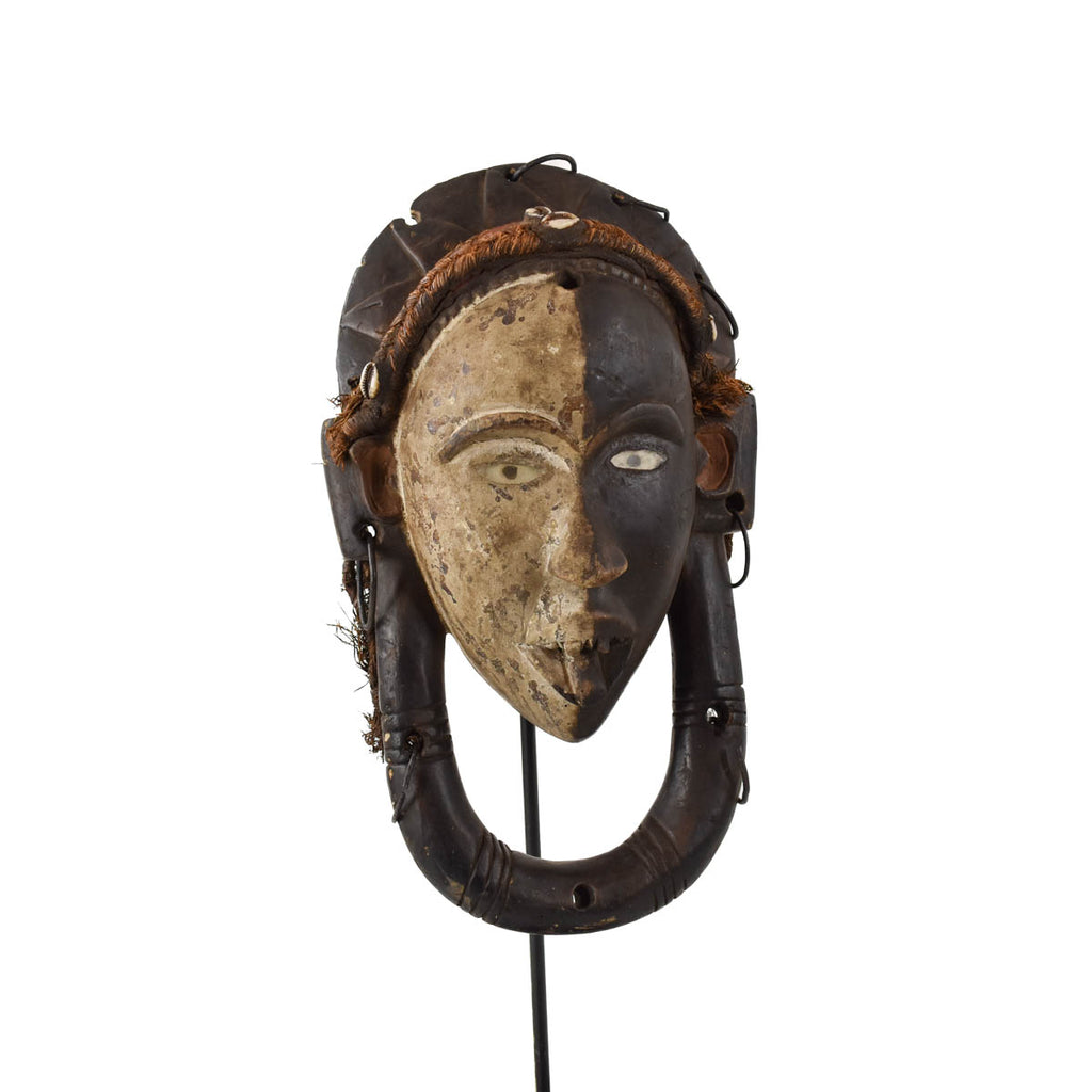 Bakongo Painted Villi Mask on Custom Stand Congo