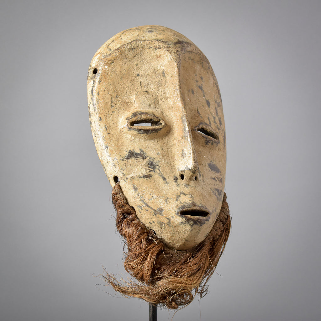Lega Raffia Bearded Mask Bwami Society Congo