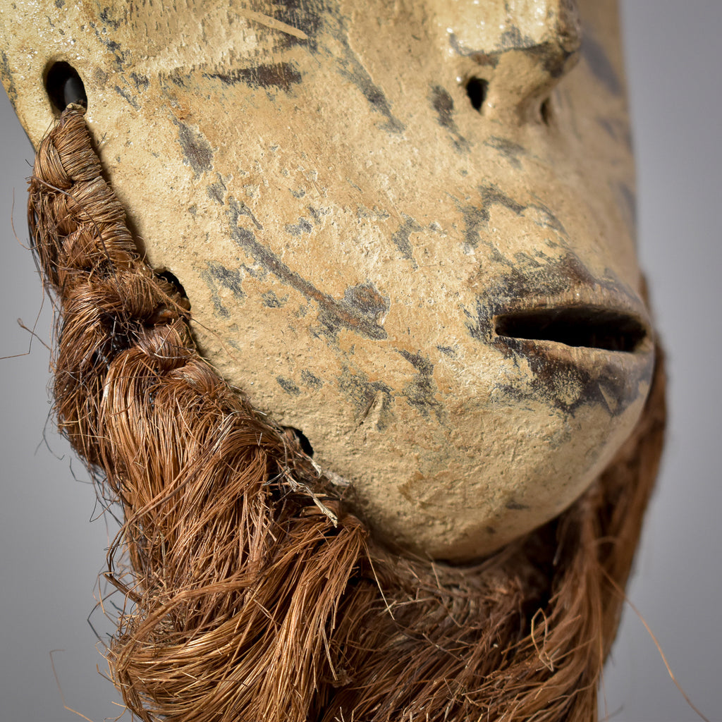 Lega Raffia Bearded Mask Bwami Society Congo