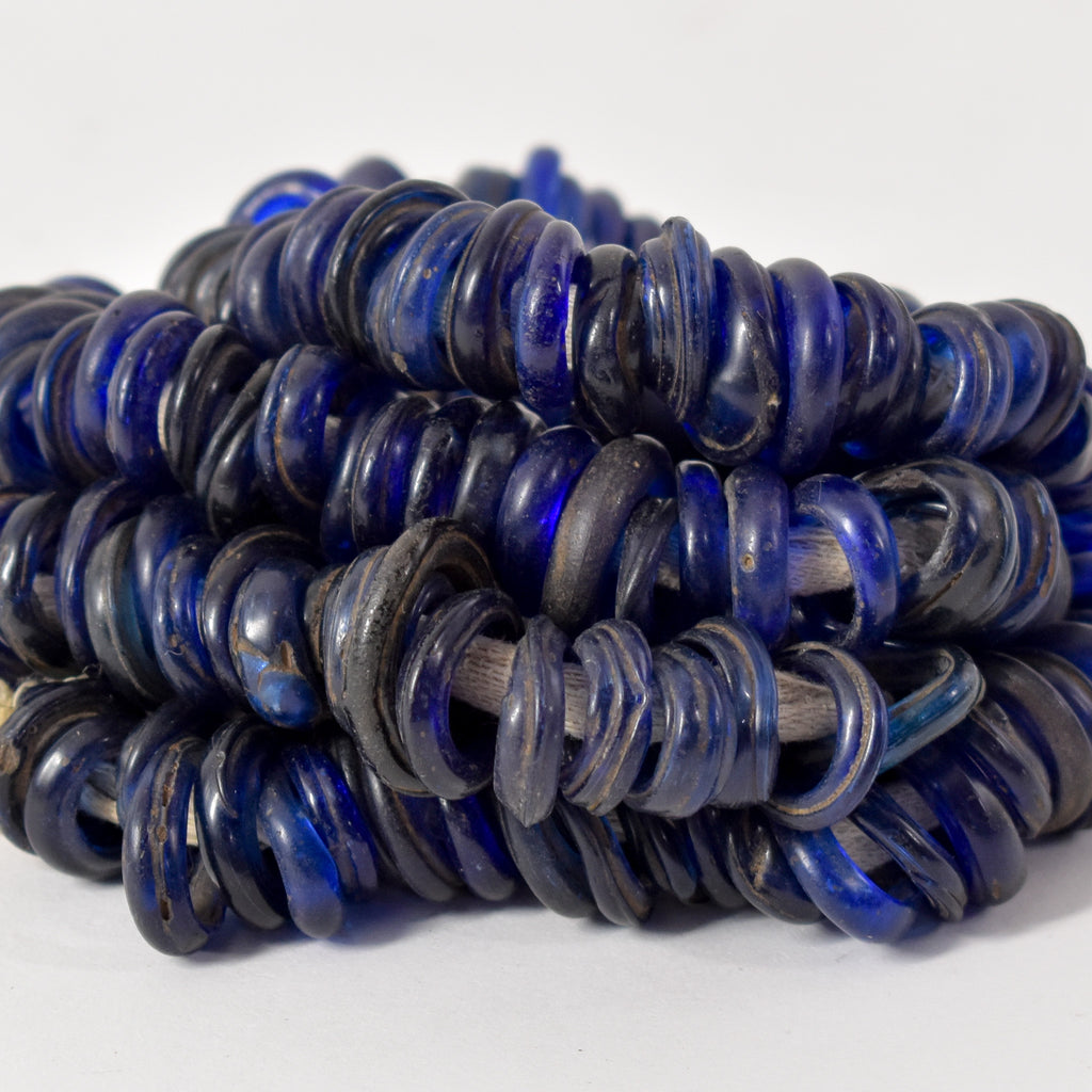 Cobalt Dutch Donuts Annular Trade Beads