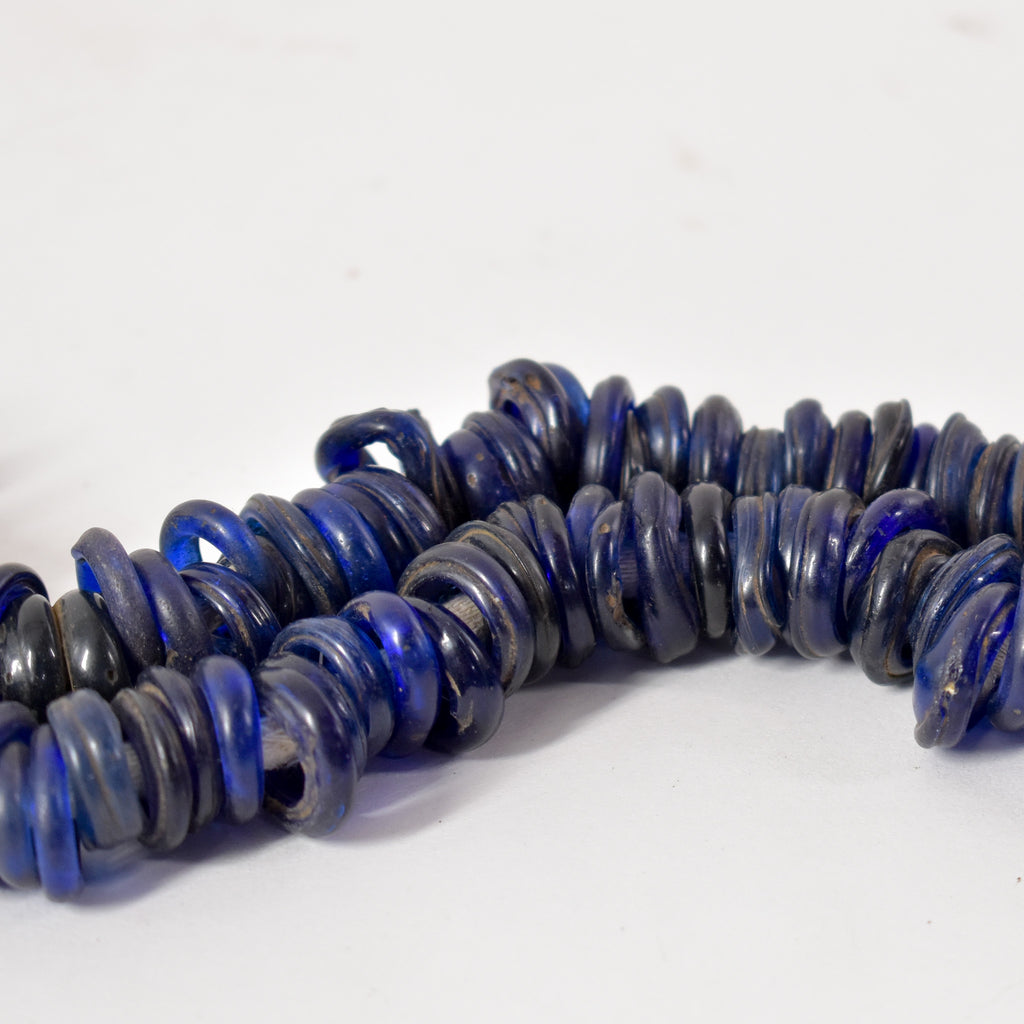 Cobalt Dutch Donuts Annular Trade Beads