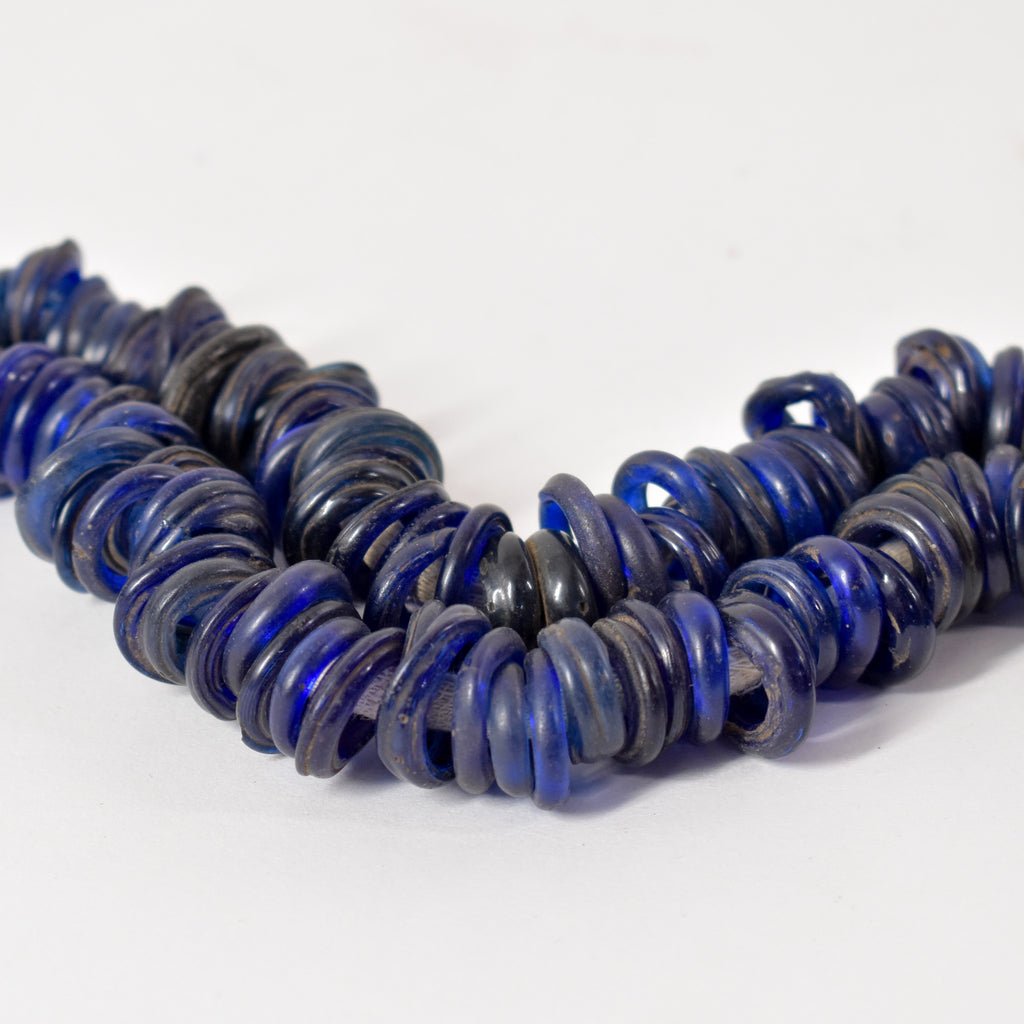 Cobalt Dutch Donuts Annular Trade Beads