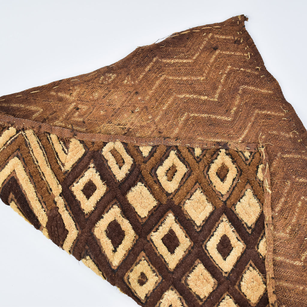 Kuba Raffia Square Textile Congo 21x20 Inch