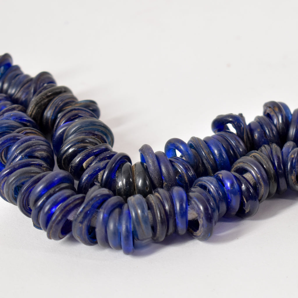 Cobalt Dutch Donuts Annular Trade Beads