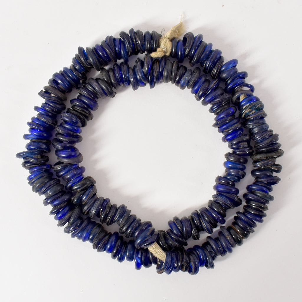 Cobalt Dutch Donuts Annular Trade Beads