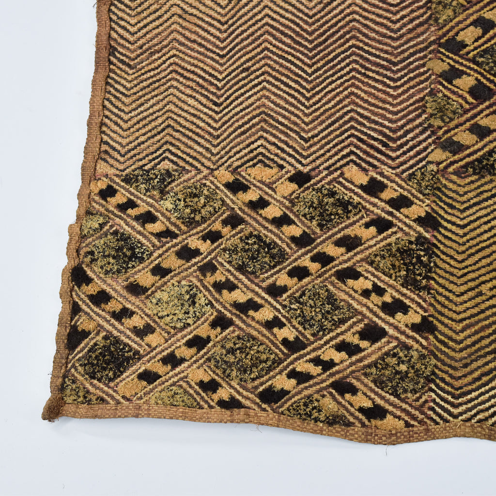 Kuba Raffia Square Textile Congo 22x19 Inch