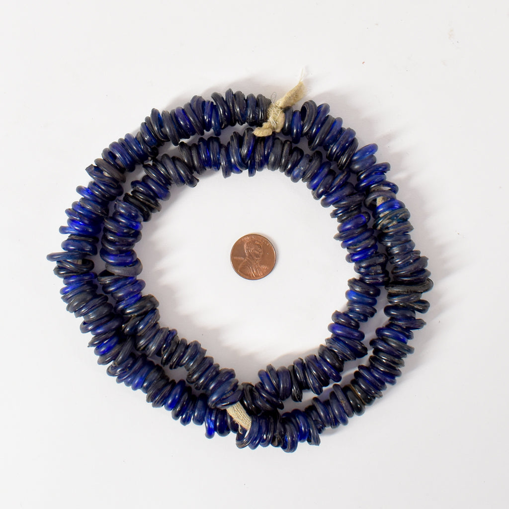 Cobalt Dutch Donuts Annular Trade Beads