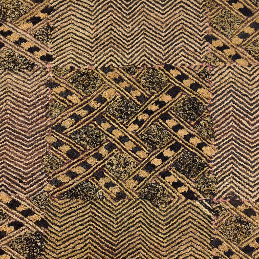 Kuba Raffia Square Textile Congo 22x19 Inch