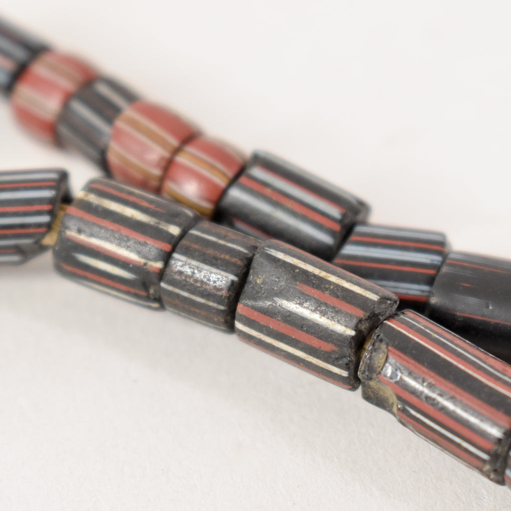 Striped Greenhearts Venetian Trade Beads