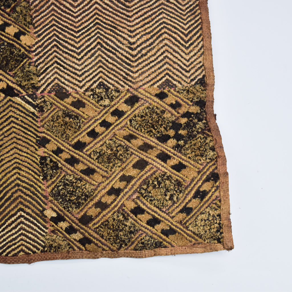 Kuba Raffia Square Textile Congo 22x19 Inch