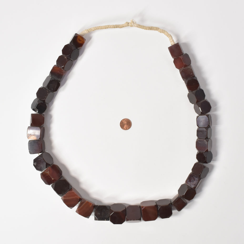 Faceted Carnelian Stone Beads Idar Oberstein