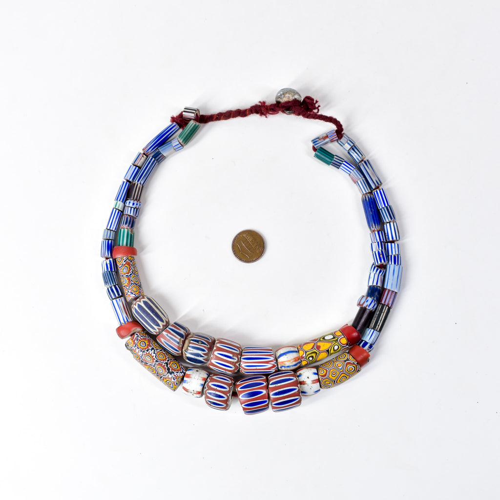 Tivi Mixed Venetian Trade Beads Necklace Nigeria