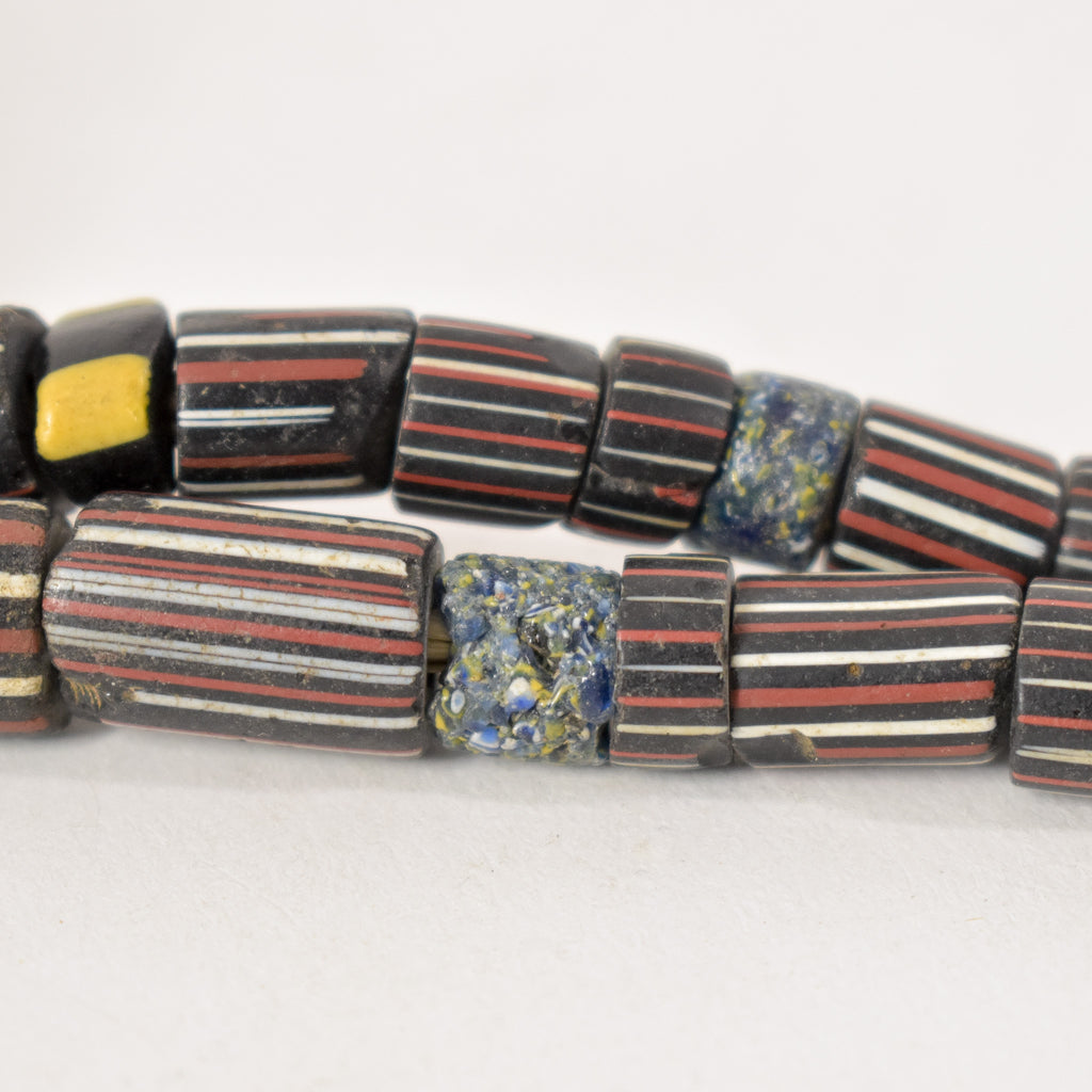 Striped Greenhearts Venetian Trade Beads