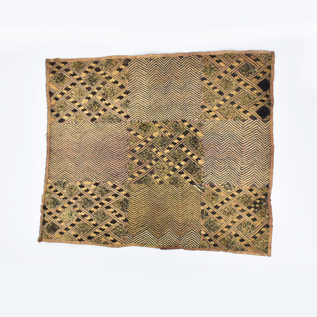 Kuba Raffia Square Textile Congo 22x19 Inch