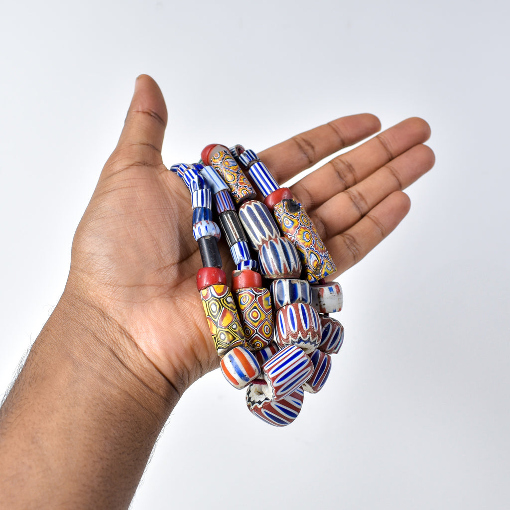 Tivi Mixed Venetian Trade Beads Necklace Nigeria